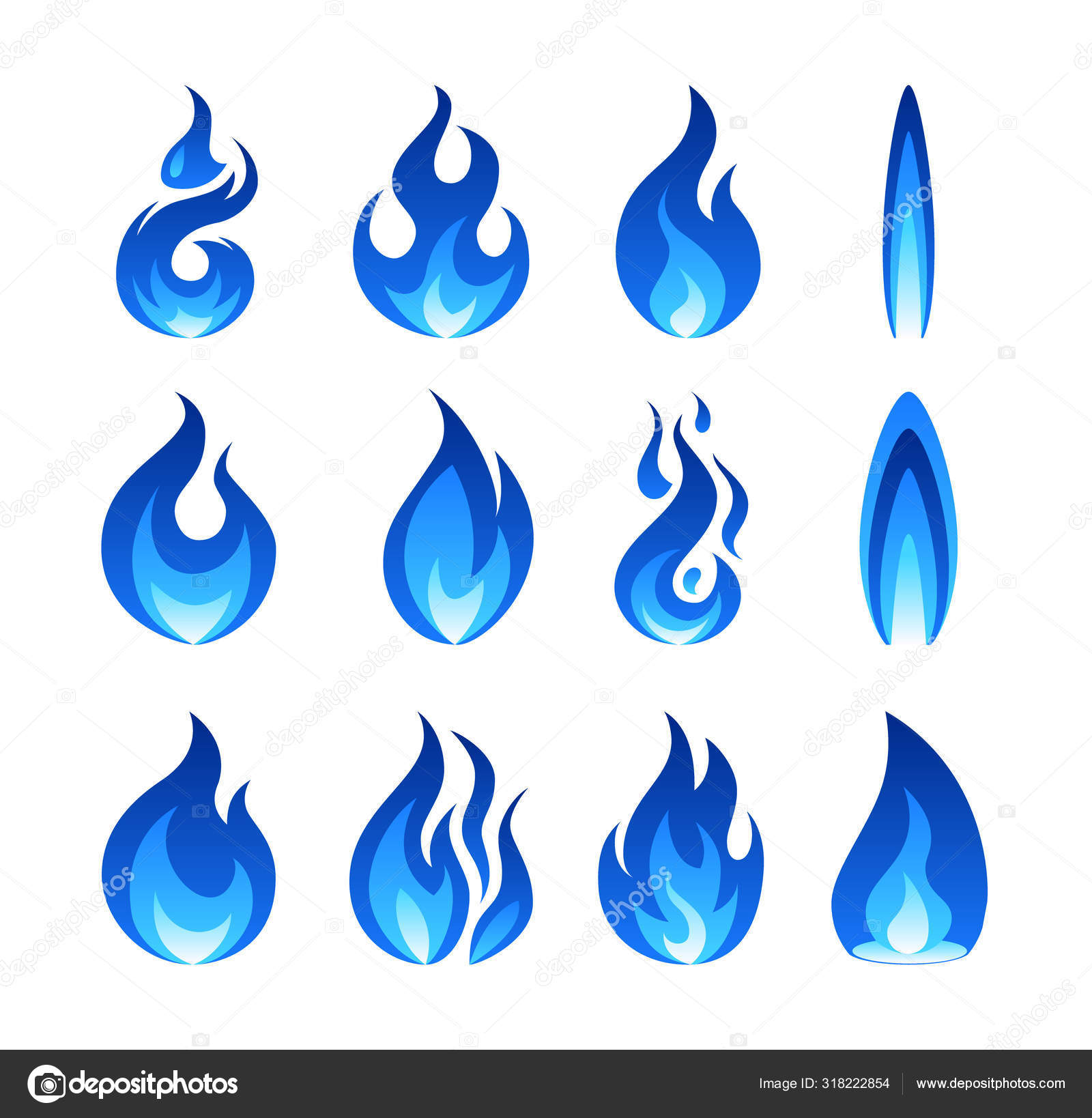 Chama de fogo de gás, ilustração vetorial em estilo plano vetor(es) de  stock de ©marina_ua 318222854